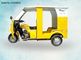 Tricycle de moteur de passager d'essence d'essence avec la cabine de conducteur et le toit de fer, jaunes